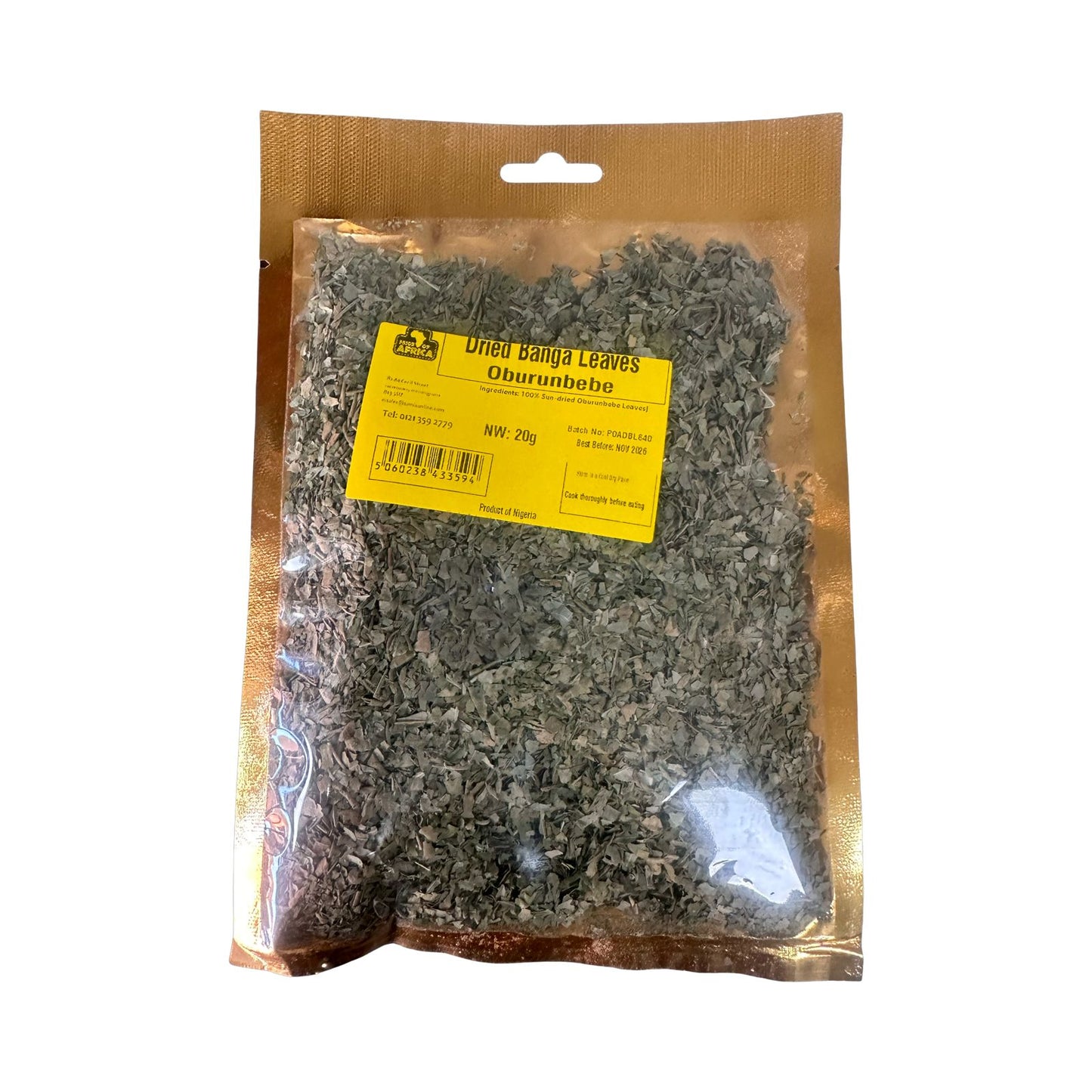 Dried Banga Leaves( Oburunbebe) 20g